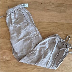 Light Tan Drawstring Cargo Pants
